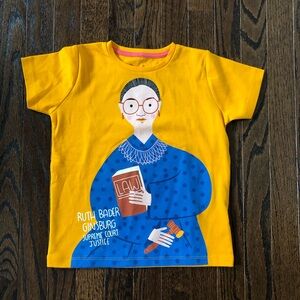 Piccolina Girls 6 Ruth Bader Ginsburg Graphic Orange Short-Sleeve Tee - NWOT!